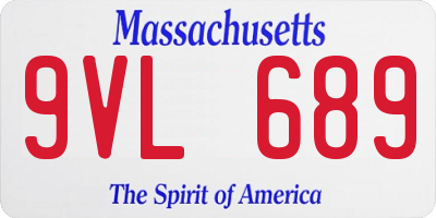 MA license plate 9VL689