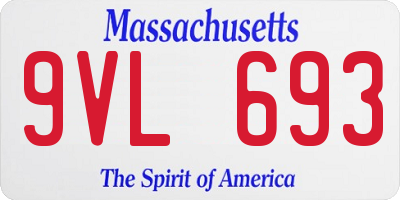 MA license plate 9VL693