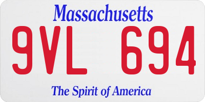 MA license plate 9VL694