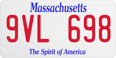 MA license plate 9VL698