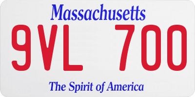 MA license plate 9VL700