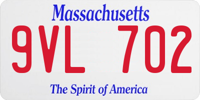 MA license plate 9VL702