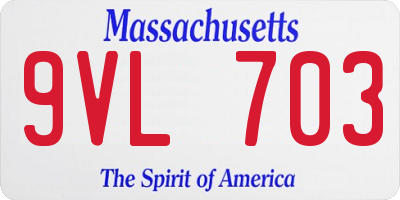 MA license plate 9VL703