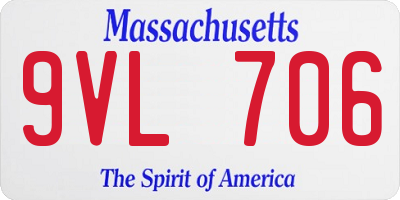 MA license plate 9VL706