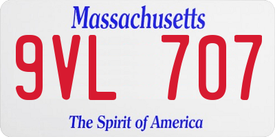 MA license plate 9VL707
