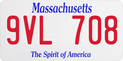 MA license plate 9VL708