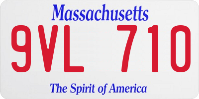 MA license plate 9VL710