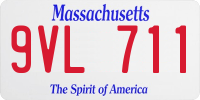 MA license plate 9VL711