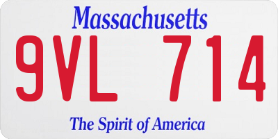 MA license plate 9VL714