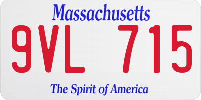 MA license plate 9VL715