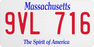 MA license plate 9VL716
