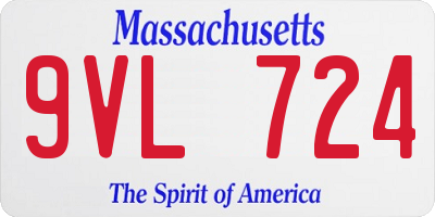 MA license plate 9VL724
