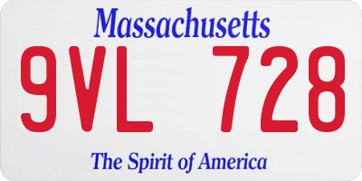 MA license plate 9VL728