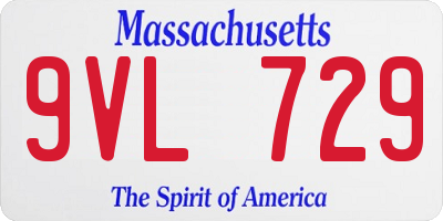 MA license plate 9VL729