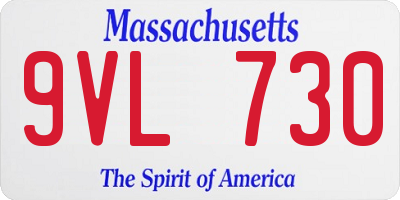 MA license plate 9VL730
