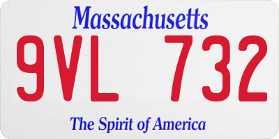MA license plate 9VL732