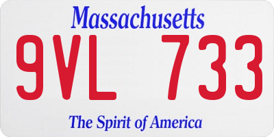MA license plate 9VL733