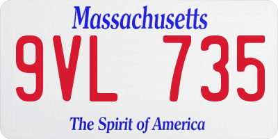 MA license plate 9VL735