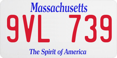 MA license plate 9VL739