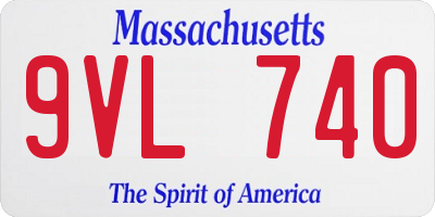 MA license plate 9VL740