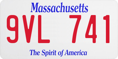 MA license plate 9VL741