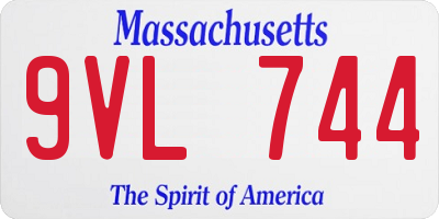 MA license plate 9VL744