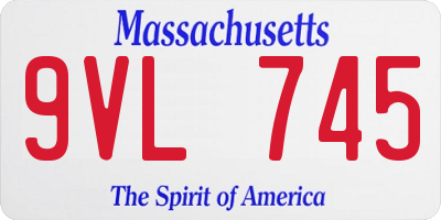 MA license plate 9VL745