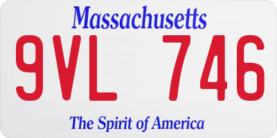 MA license plate 9VL746