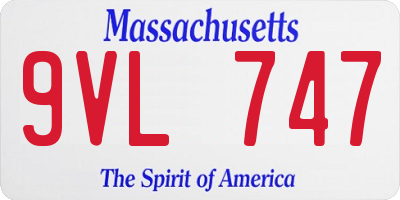 MA license plate 9VL747