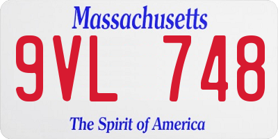 MA license plate 9VL748
