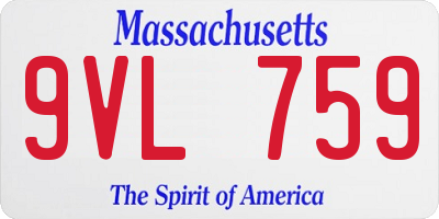 MA license plate 9VL759