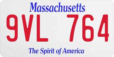 MA license plate 9VL764