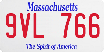MA license plate 9VL766