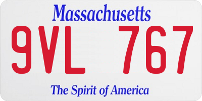 MA license plate 9VL767