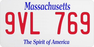 MA license plate 9VL769