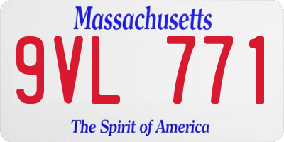 MA license plate 9VL771