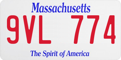 MA license plate 9VL774