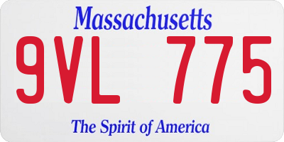 MA license plate 9VL775