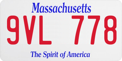 MA license plate 9VL778