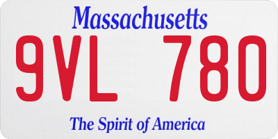 MA license plate 9VL780