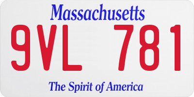 MA license plate 9VL781