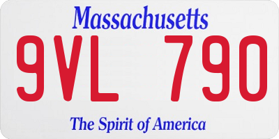 MA license plate 9VL790