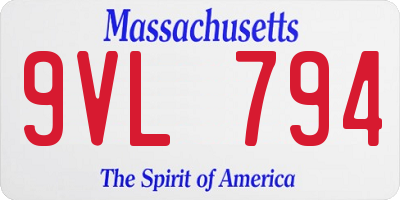 MA license plate 9VL794