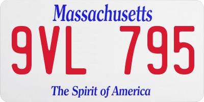MA license plate 9VL795