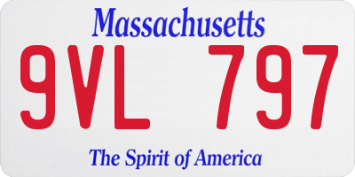MA license plate 9VL797