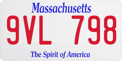 MA license plate 9VL798