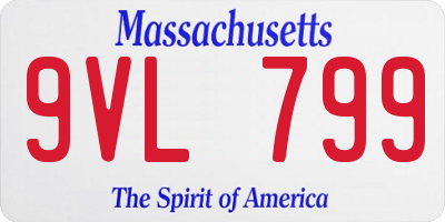 MA license plate 9VL799