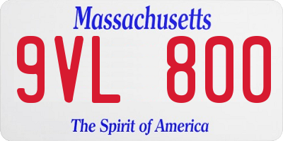 MA license plate 9VL800