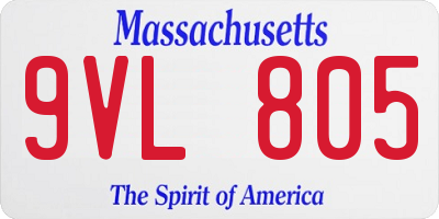 MA license plate 9VL805