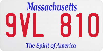 MA license plate 9VL810